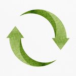 Thumb free photo   green recycling symbol design element